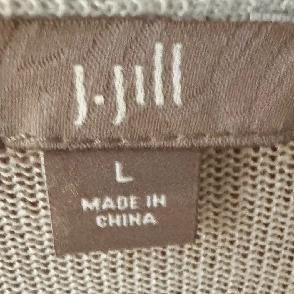 J. Jill Long Gray Linen Blend Open Front Cardigan Size Large - Picture 3 of 7
